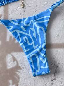 Swim Vcay Women's Summer Random Floral Print Metal Decor Halter Neck Sexy Bikini Set - Multicolor - View 6