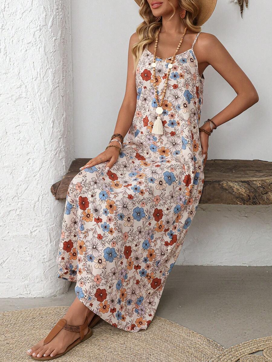 EMERY ROSE Women Floral All-Over Print Spaghetti Strap Casual Dress - Multicolor - View 1