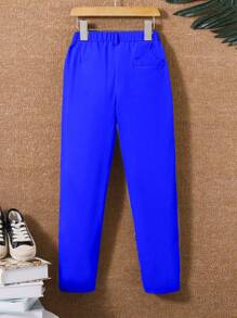 SHEIN Tween Boy Plain Color Tapered Suit Pants - Royal Blue - View 2