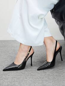 CUCCOO BIZCHIC Women's Minimalist High Heel Casual Pumps, Suitable For Daily Wear Spring Shoes Spring Break Easter For Christmas Valentine's Day - Black - View 2