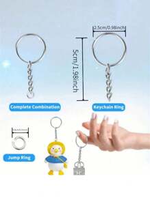 SHEIN 100pcs Keychain Making Kit - Complete Set Includes 50 Keychains And 50 Jump Rings