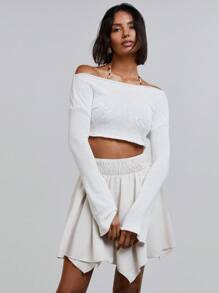 Athîral 女士上衣 简约时尚 休闲 日常 - 白色 - 查看 1