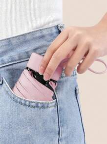 1 pieza Paraguas tipo cápsula con protección contra la lluvia y los rayos UV, portátil y súper mini con estuche, paraguas de bolsillo fácil de llevar para la escuela, la oficina, el hogar y los viajes