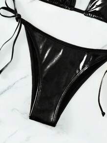 Swim Vcay Women's Simple Fashionable Casual Daily Swim Bottoms For Summer Beach Vacation - Black - View 3