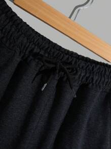 RueChic Men Letter Printed Regular Sweatshirt & Short Set - Grey - View 5