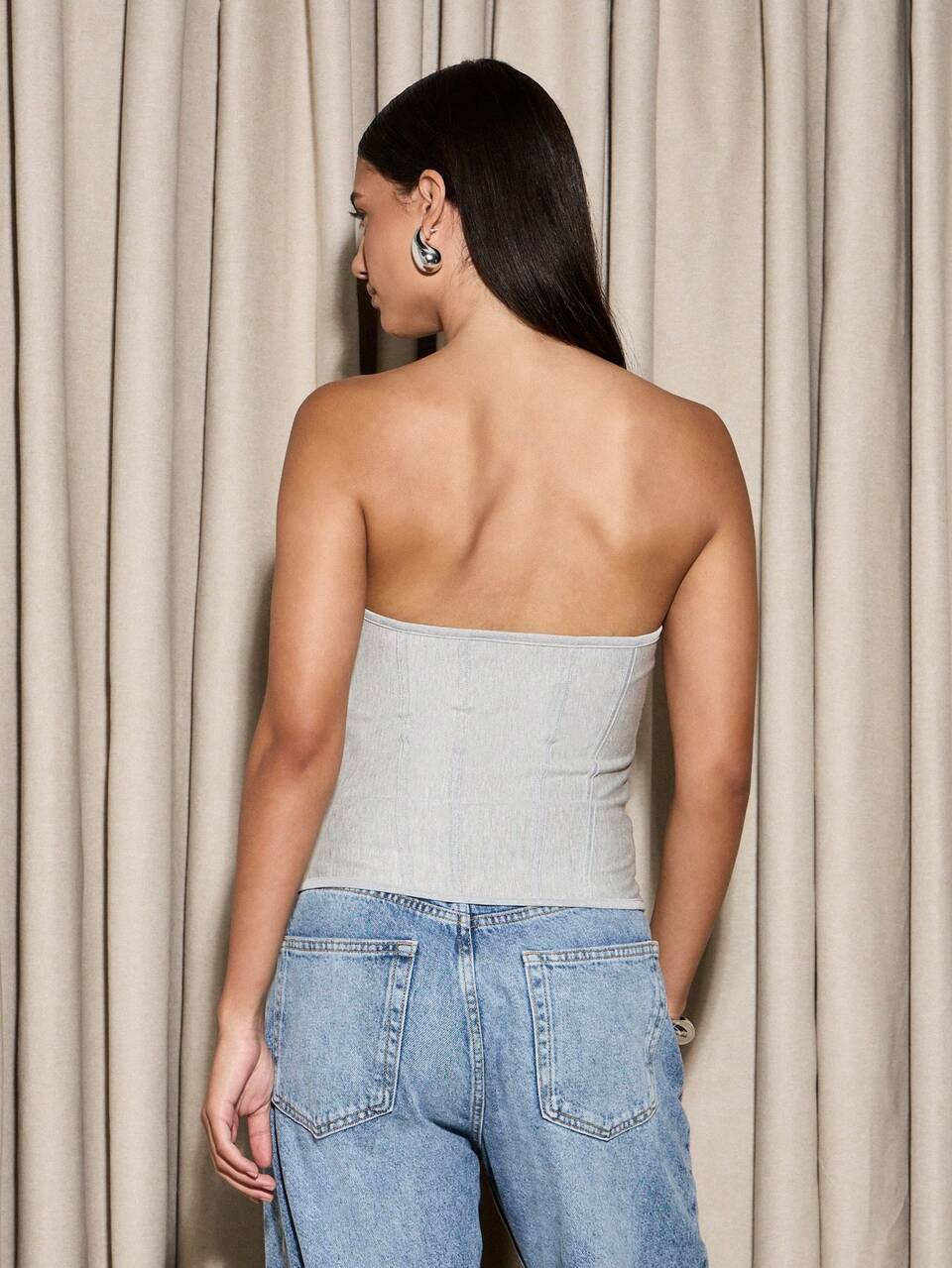 Structured Boned Corset Bustier Top