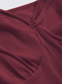 DAZY Women's Criss-Cross Strap Fitted Cropped Camisole Tank Tops - Burgundy - View 8