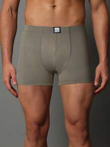 SUMWON Stretch Boxer Briefs Comfort Pack Of 5 Underwear Mid Thigh Length Classic Fit Essential Everyday Trunks Multi Pack Basic Essential - Black - View 2