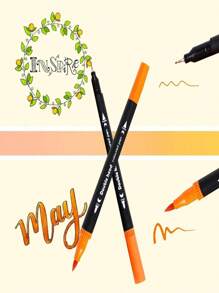 Dual Tip Brush Marker, Fine & Soft Double Tip Art Markers For Adult Kids Coloring Hand Lettering Writing Planner Journal Note Calligraphy Drawing Art Craft School Supplied Back To School - Multicolor - View 8