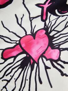 PAVTROS Men's Street Style INS High Street Creative White Flame Letter Printed Shorts, Gift For Boyfriends Or Husbands, Emo, 2000s Style