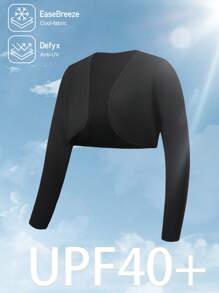 Comfortcana Plus Size Women Short Black Long Sleeve Top ,Spring Summer Clothes - Black - View 6