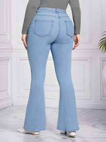 SHEIN Jeans vaqueros de talla grande estilo cowgirl en azul claro de diseñador, aptos para todas las estaciones, festivales y vestimenta oeste