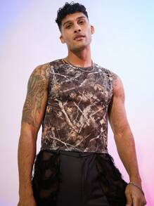 FeverCity Men's Fashion Camouflage Print Muscle Tank Top