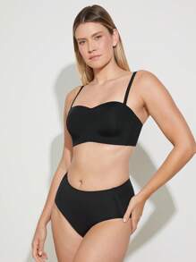 LUVLETTE Woman Lingerie Black Strapless Push-Up Underwire T-Shirt Bra Tops Corset Half Bra