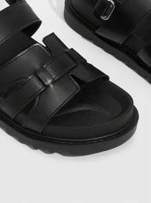 HighSole Sandálias Planas de Sola Dupla e Grossa Preta da Moda para Mulheres, para Primavera e Férias de Verão, Promoção de Verão, Natal, Ano Novo, Outono