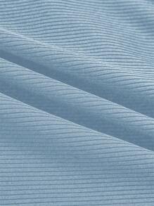 GlowEve Women's Casual Solid Color Tie-Waist Wrap Top And Pants 2 Pieces Set - Baby Blue - View 7