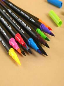 Dual Tip Brush Marker, Fine & Soft Double Tip Art Markers For Adult Kids Coloring Hand Lettering Writing Planner Journal Note Calligraphy Drawing Art Craft School Supplied Back To School - Multicolor - View 4