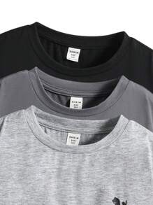 SHEIN Leap Crew 3pcs/Set Tween Boys Loose Casual Graphic Round Neck Short Sleeve T-Shirt Set