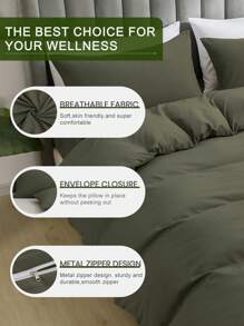 2/3件套床上用品，纯色床品，温馨房间装饰，柔软抗起球，透气防尘被套套装，1件被套+1/2件枕套，适用于单人床、双人床、大号床、特大号床、加州特大号床，适用于卧室、客房、宿舍，四季皆宜，可机洗，适合返校季、秋季装饰、房间装饰