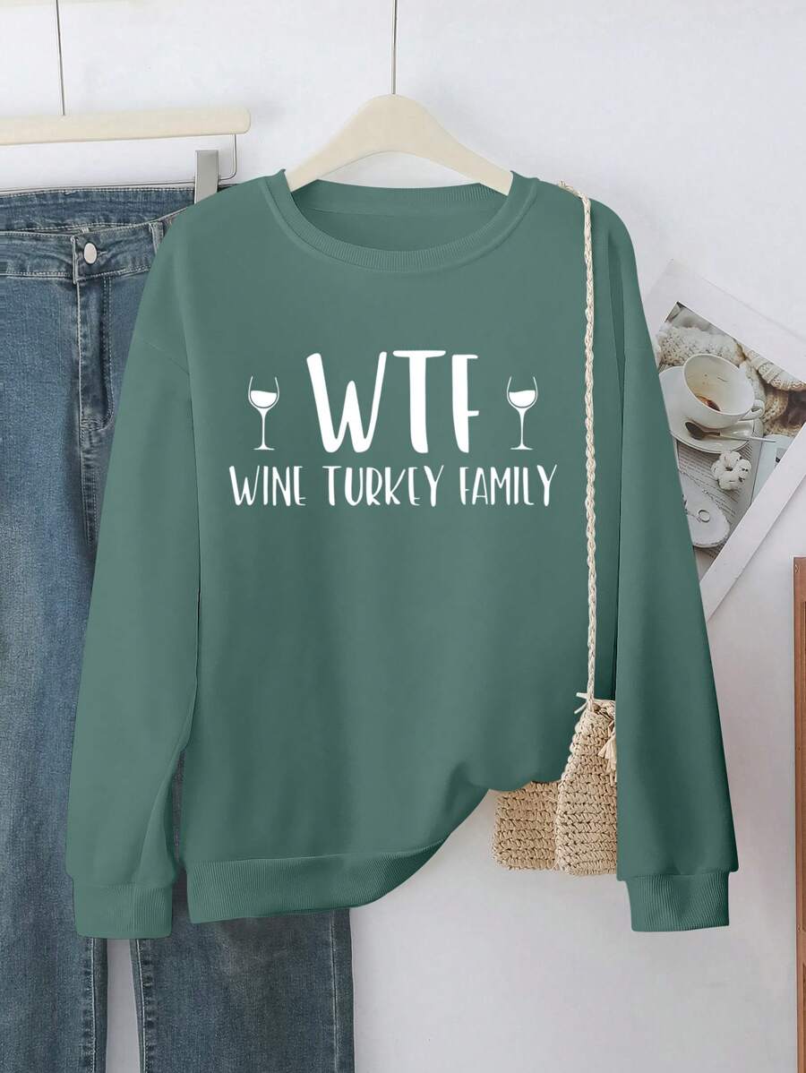 INAWLY 女士休闲简约时尚套头衫，适合秋季日常穿着 - 薄荷綠 - 查看 1