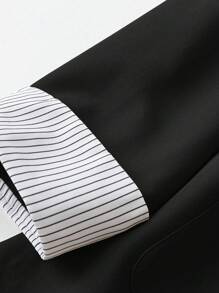 Regalyn Chaqueta de traje de mujer de manga larga con cuello de solapa, de tela tejida, con estampado de rayas y empalmes, ideal para primavera y verano. Es elegante y casual, cómoda de llevar y se adapta a cualquier silueta.