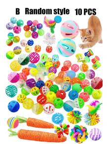 PETSIN 5/10/15/20 sztuk Miłośnicy kotów i kocia mama kochają zabawki z kolorowymi dzwoneczkami, kolorowe piłki do drapania, marchewkowe zabawki dla miłośników kotów i kocia mama, czyszczenie zębów, rozrywka, zabawki dla miłośników kotów i kocia mama, prezent dla miłośników kotów/psów i artykuły dla zwierząt domowych dla psów/kotów