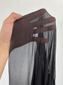 Sunnyshic Camiseta de tirantes finos con parches de encaje para mujer de talla grande - Negro - Ver 7