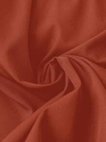 Áo thun cổ tròn không tay màu trơn cỡ lớn mùa hè đơn giản, đơn giản, khoét lỗ, vá lỗi - Gỗ đỏ - Xem 3