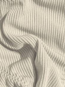 Swim Mod 女士纯色性感荷叶边比基尼套装，非常适合度假 - 米色 - 查看 5