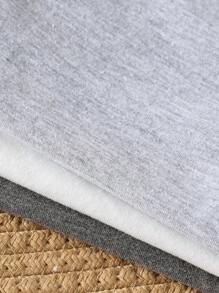 SHEIN Set de 3 piezas de peleles sin mangas de punto suave de cuello redondo de unicolor para recién nacido niño/niña - Gris - Ver 7