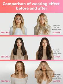 Seamless Clip Ins 7PCS Seamless PU Clip In Human Hair Extensions 100% Real Human Hair 14-22 Inch Balayage Ombre Blonde Color Skin Weft Remy Hair Extensions 110G With Clip - S18A/613A - View 5
