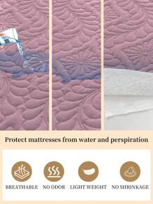 1件床裙，床上用品，床垫保护罩，床罩，床笠，舒适家纺，透气防起球床垫保护罩，超声波压花床罩，家居装饰，卧室/宿舍床罩，适用于所有床尺寸 - 单人床、双人床、大号床、特大号床，四季皆宜，可机洗，防尘床罩，不含枕头和枕套，秋季装饰，房间装饰，返校季 - 粉色 - 查看 6