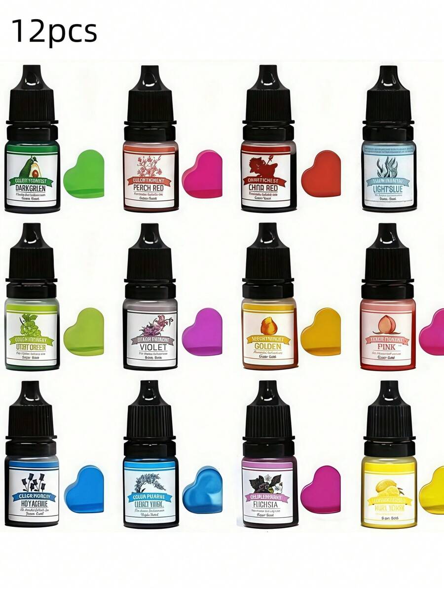 Set di 12 pigmenti per resina epossidica, 24 colori casuali per la colorazione di candele, coloranti per realizzazione fai-da-te di gioielli in resina epossidica UV e candele, pigmenti per tingere la resina