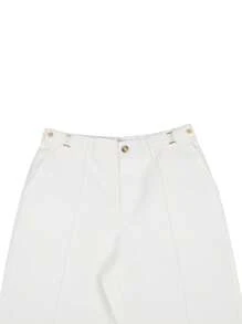 Calvornis 那不勒斯男士白色可调节腰围直筒修身正装裤男士白色正装裤男士白色正装裤男士白色裤子男士服装裤子