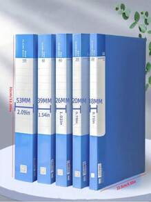 1pc A4 Size Blue Office Filing Folder With 100 Transparent Pockets,Back To School,School Supplies - Blue - View 2