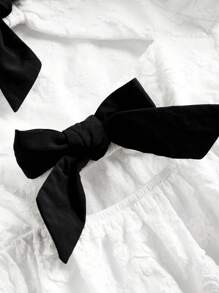 Tween Girl Woven Colorblock Sleeveless Dress With Giant Bow