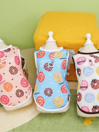 PETSIN Roze Donut Patroon Schattig Huisdier Hond Kat Vest Harnas, Geschikt Voor Buitengebruik