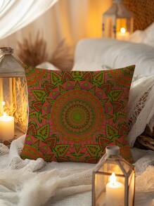 1 funda de almohada con estampado de estilo bohemio sin relleno de almohada, adecuada para la sala de estar, el sofá, el cabecero del dormitorio, ambiente decorativo
