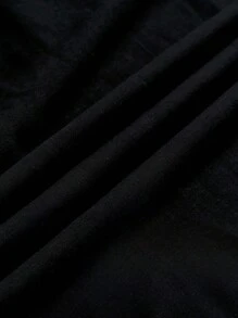 SHEIN Clasi Damskie wysokiej jakości, swobodne, elastyczne spodnie w pasie z materiału przypominającego len, kieszenie na suwak, luźne, rozszerzane nogawki, wiosna i lato