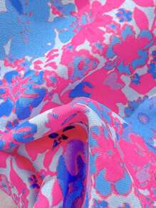 Swim Mod Women Summer Beachwear Random Floral Print Side Tie Ruffle Trim Bikini Bottom - Multicolor - View 5