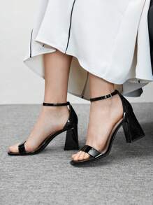 CUCCOO BIZCHIC 女士方头踝带粗跟凉鞋，休闲夏季