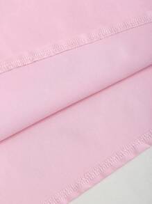 Sweetra Robe rose minimaliste pour femmes avec dos froncé et effet de taille marquée, style mode française - Rose bonbon - Voir 4