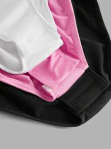 Sparklyn 3pcs/Set Young Girls Snug Fit Knitted Ruffled Sleeve Activewear, Sweet And Cute Ballet Dance Gymnastics Leotard - Multicolor - View 12