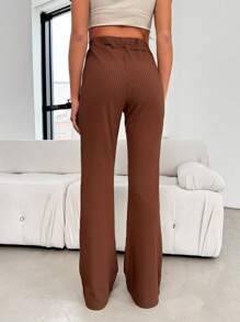 EURMUSE Casual Style, Super Soft Touch Rib Legging - Brown - View 2
