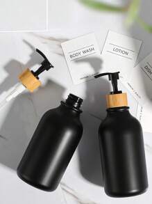 SHEIN 1 件黑色 16.91 盎司皂液器、乳液分配器、带泵的空沐浴皂液器瓶，适用于洗发水、沐浴露、护发素、浴室配件、浴室储物和收纳盒、家居装饰、家居用品、洗涤剂容器、洗涤液、洗手液喷雾、沐浴露 - 彩色 - 查看 3