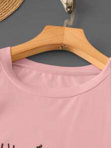 Mulvari Cactus Print Short Sleeve Women T-Shirt