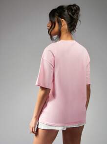 MISSGUIDED Oversized Diamante Maid Of Honour T-Shirt - Pink - View 2