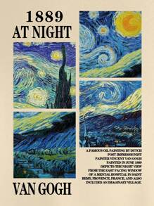 Men's Summer Casual Short Sleeve Round Neck T-Shirt With Slogan & Painting Print - Apricot - View 3