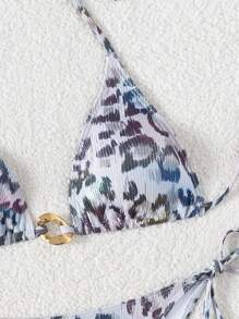 BamGleam 2-częściowy damski teksturowany, elegancki zestaw bikini, strój kąpielowy