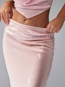 MISSGUIDED Elegant Sequin Maxi Skirt Evening Formal Party Wedding Guest Sparkle Long Skirt Special Occasion Holiday Glamour Celebration Festive Season